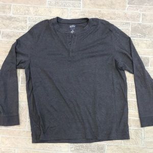 Men’s grey Henley long sleeve XL